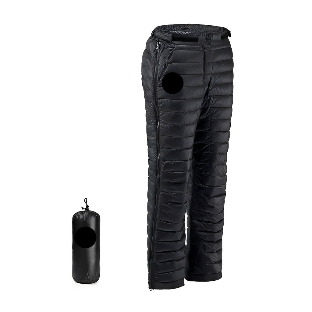 Thermal Goose Down Pants with Zipper for Outdoor Winter Activities