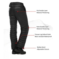 Thermal Goose Down Pants with Zipper for Outdoor Winter Activities