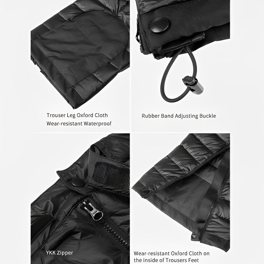 Thermal Goose Down Pants with Zipper for Outdoor Winter Activities