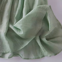 Cotton Linen Dress with Ruffle Detail for Women