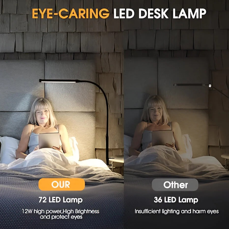 LED Clamp Desk Lamp with Flexible Gooseneck Arm