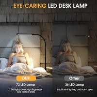 LED Clamp Desk Lamp with Flexible Gooseneck Arm