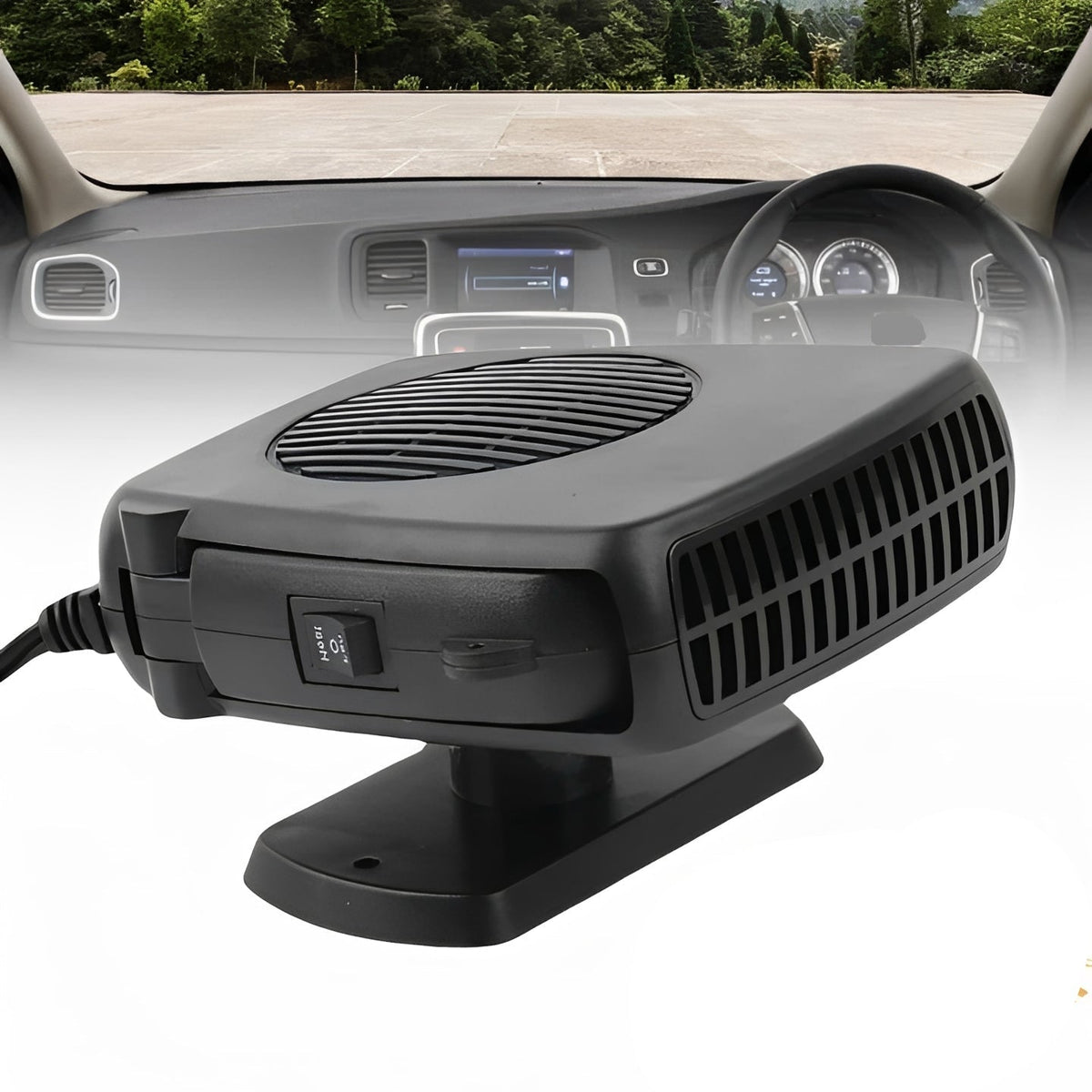 Portable 12V Ceramic Auto Heater Fan for Car Interior Use
