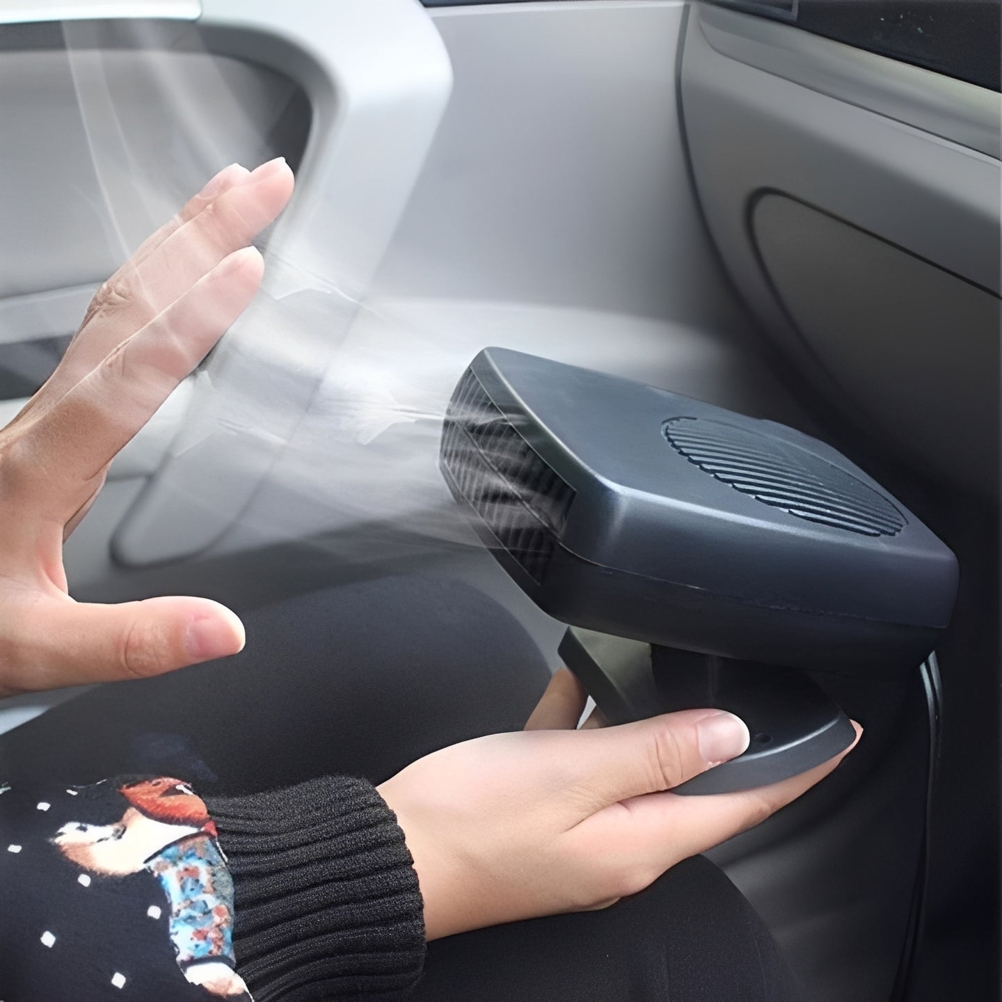Portable 12V Ceramic Auto Heater Fan for Car Interior Use