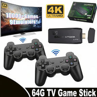 HDMI Game Console Stick with 64GB Storage and 2 Wireless Controllers