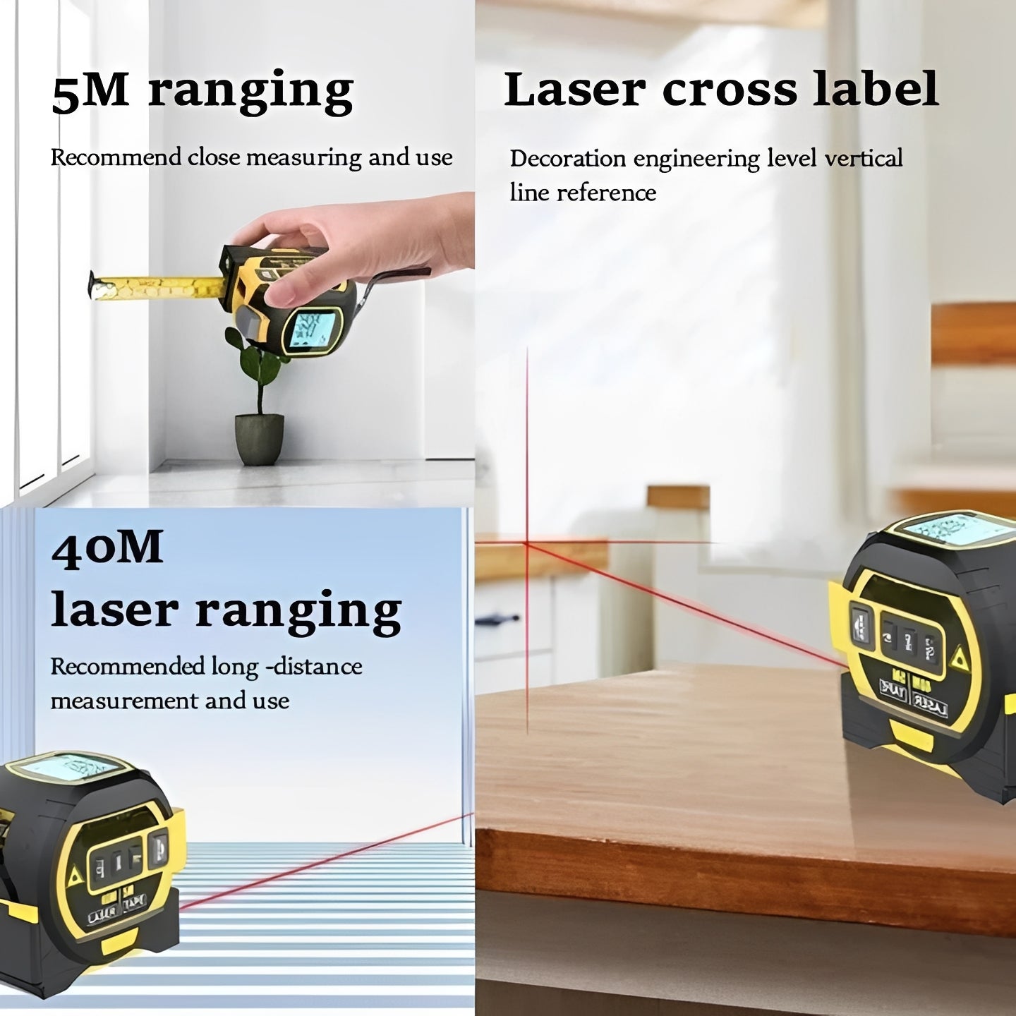 Digital Laser Tape Measure with Infrared Sensor