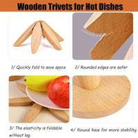 Collapsible Wooden Trivets with Heat Resistant Surface