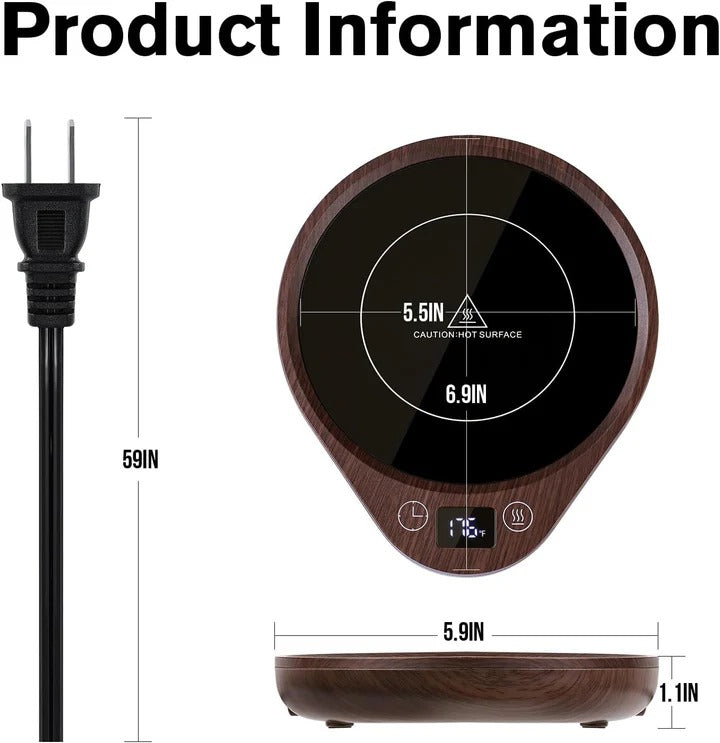 Electric Coffee Mug Warmer with Temperature Control Plate