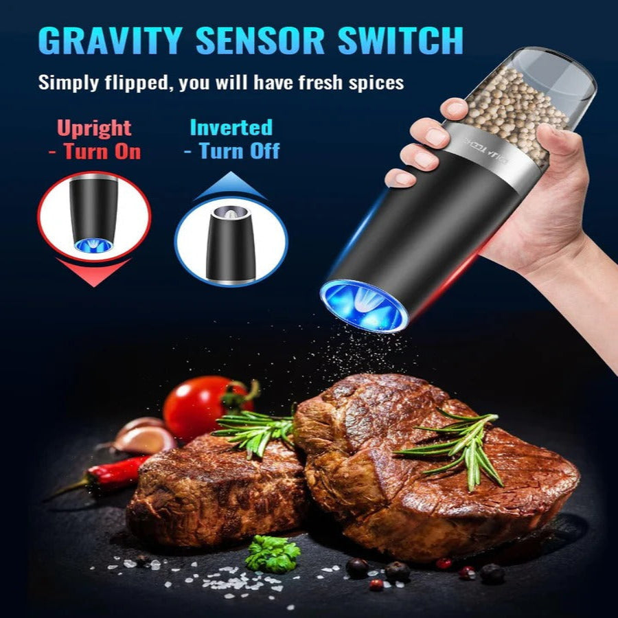 Automatic Electric Salt and Pepper Mill with Ceramic Grinder