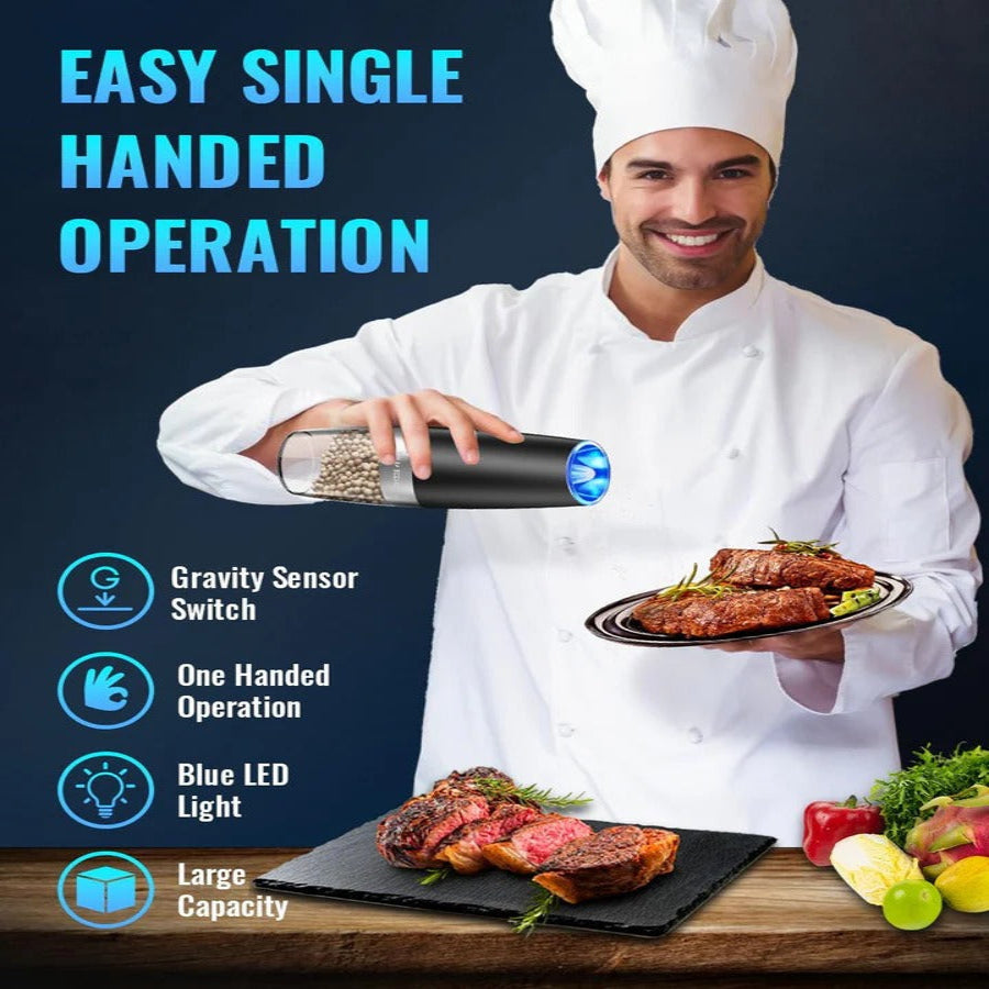 Automatic Electric Salt and Pepper Mill with Ceramic Grinder