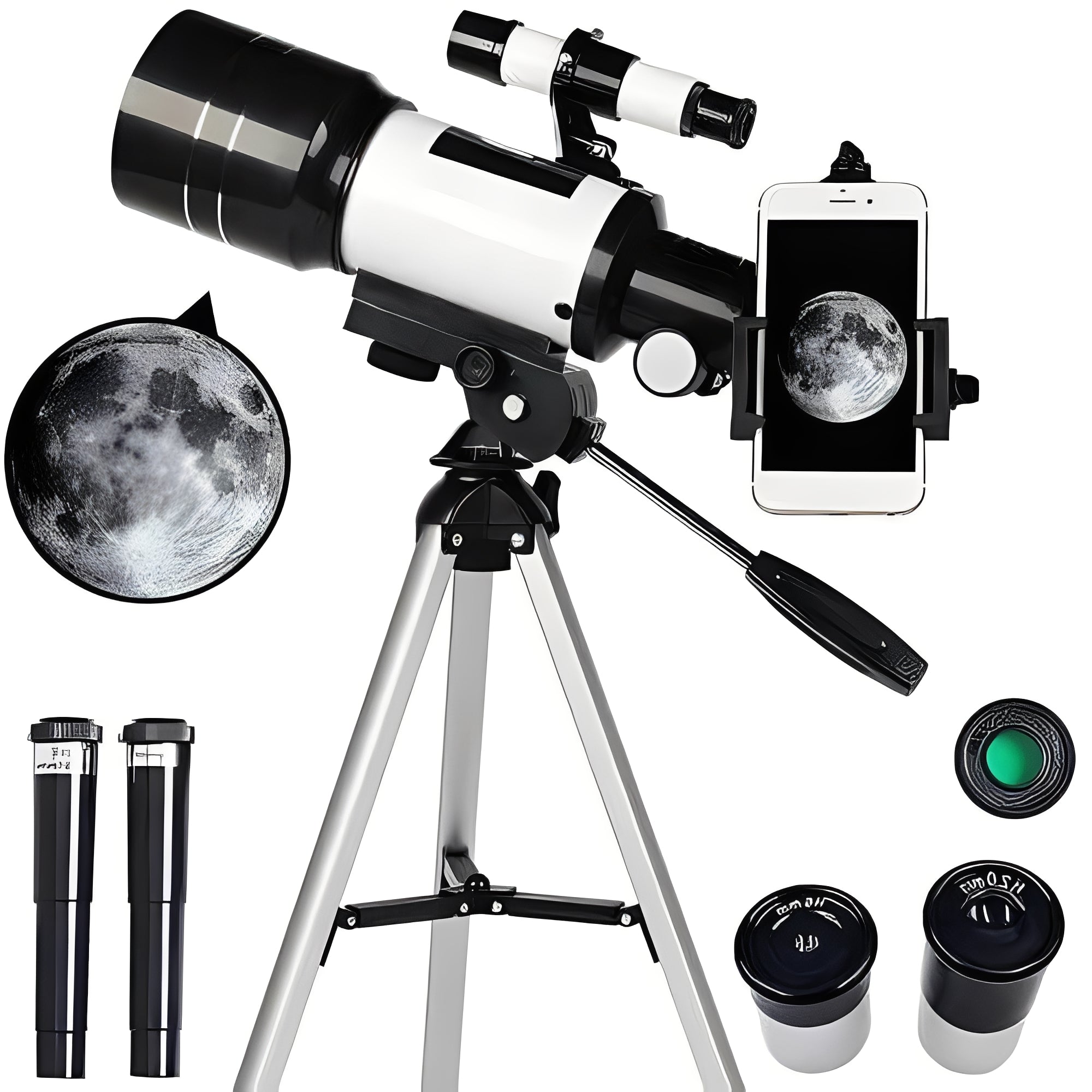 Astronomical Telescope with Tripod for Moon Watching, 150x Zoom