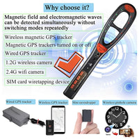Portable RF Bug Detector with Sound, Light, and Vibration Alerts