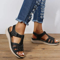 Womens Velcro Strap Orthopedic Sandals with Adjustable Fit