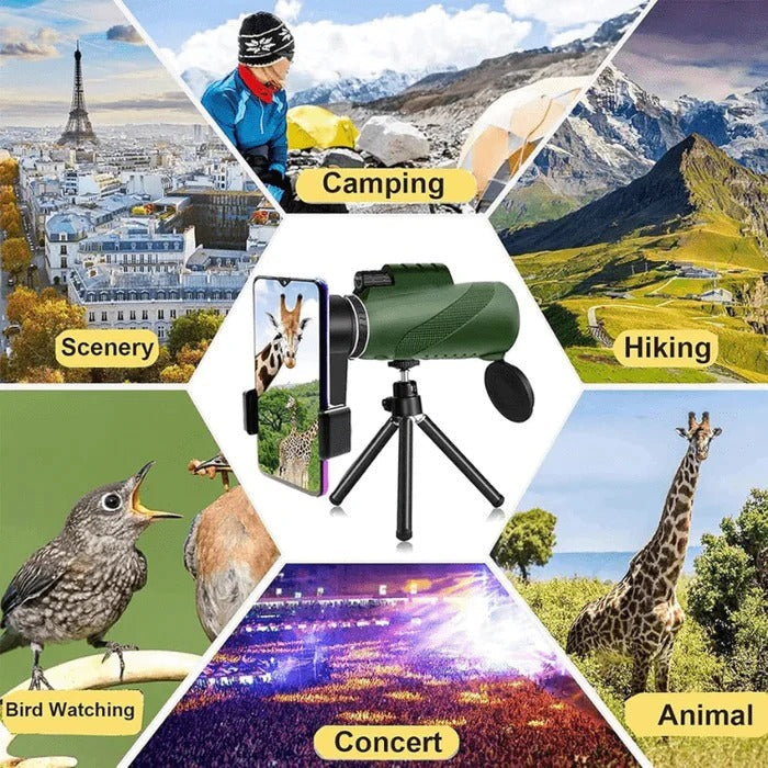 Compact Handheld Monocular Telescope for Outdoor Viewing