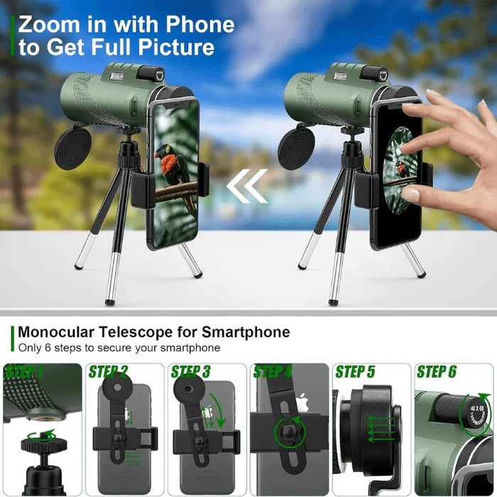 Compact Handheld Monocular Telescope for Outdoor Viewing