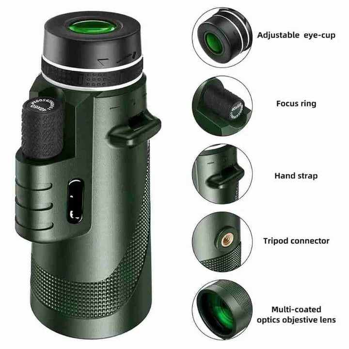 Compact Handheld Monocular Telescope for Outdoor Viewing