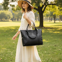Retro Leather Shoulder Bag with Smooth Finish