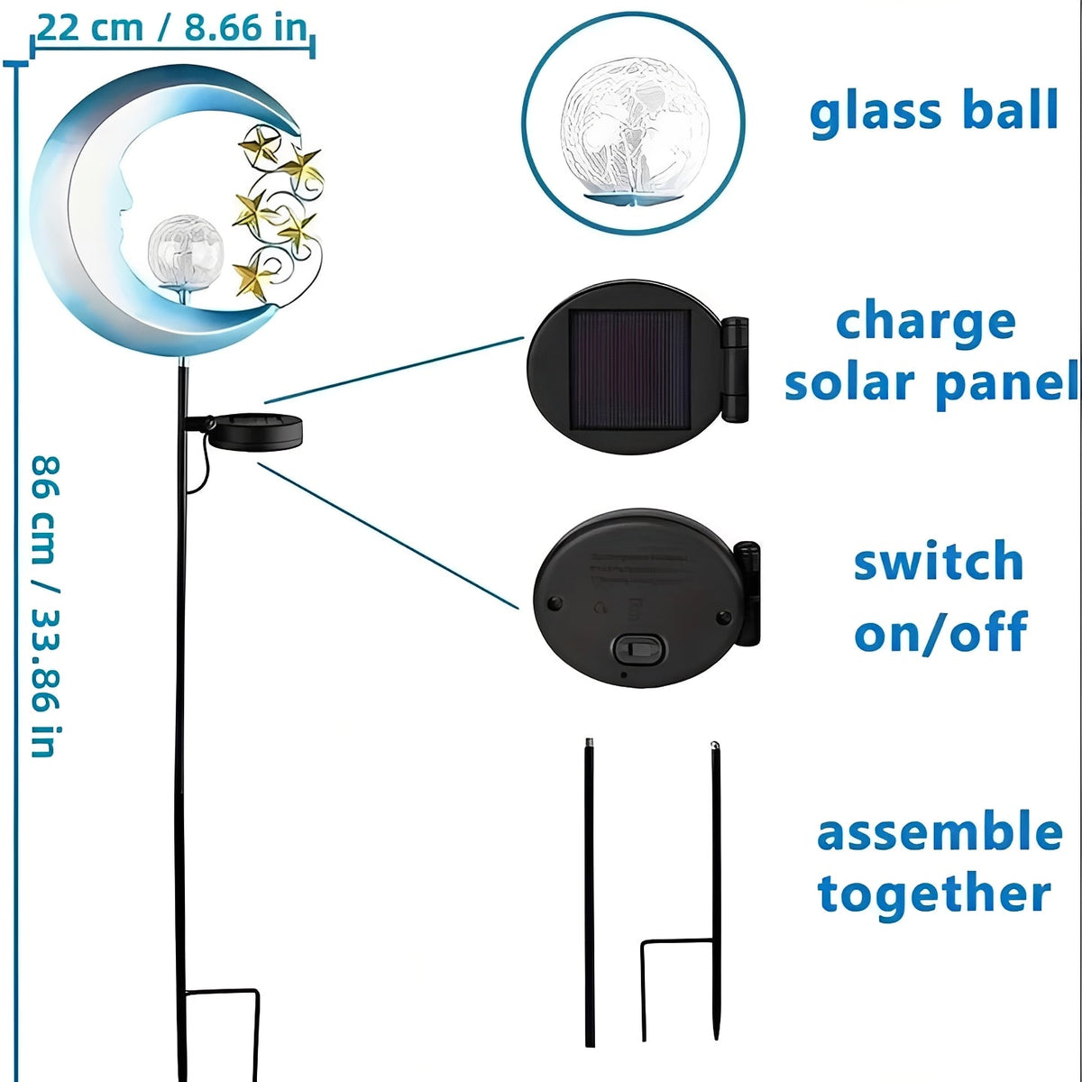 Solar LED Garden Stake Lights for Outdoor Pathway Decoration
