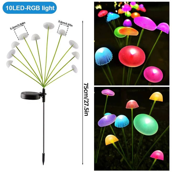Solar RGB Jellyfish Garden Lights with Flexible Swaying Design