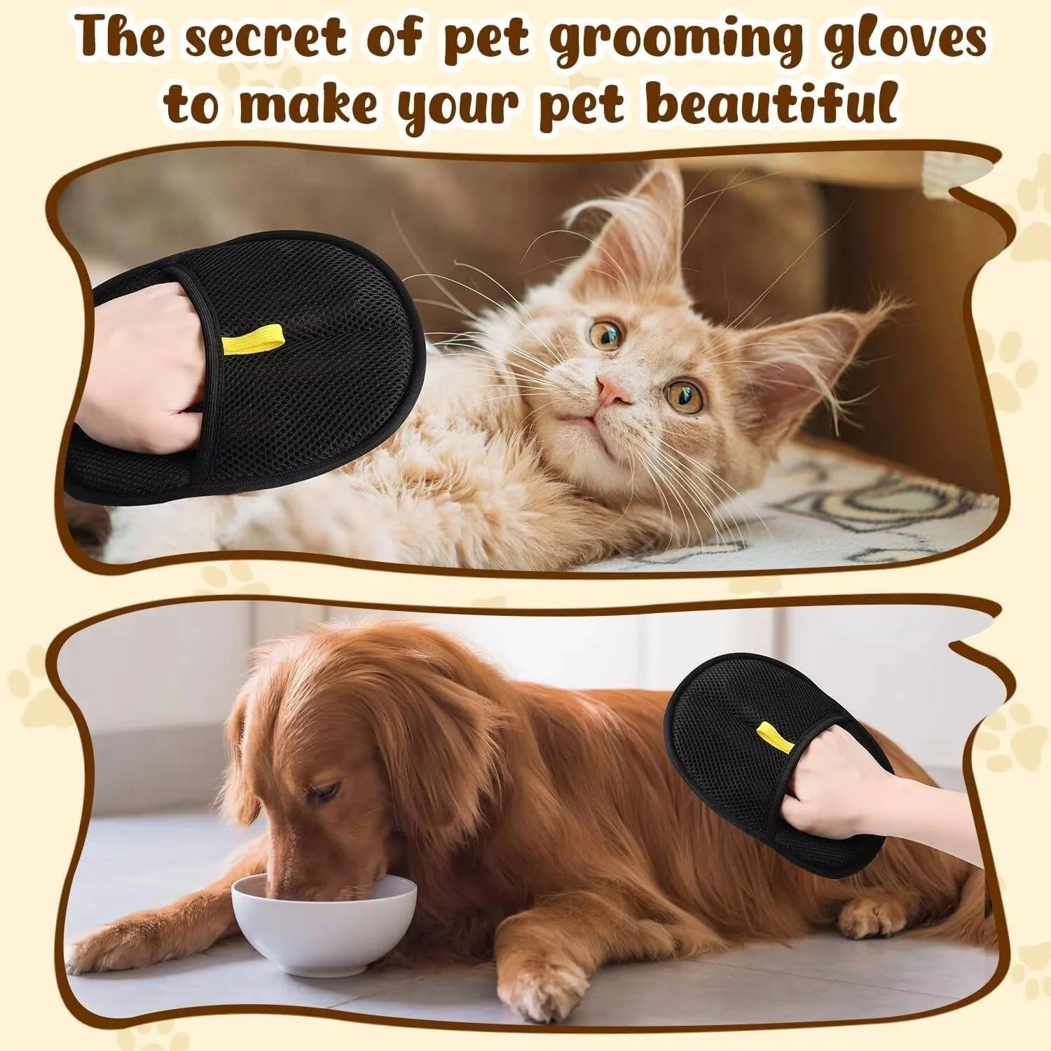 Pet Hair Removal  Grooming Brushes, Set of 2