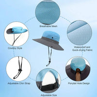 Foldable Wide Brim Sun Hat with Adjustable Chin Strap