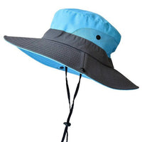 Foldable Wide Brim Sun Hat with Adjustable Chin Strap