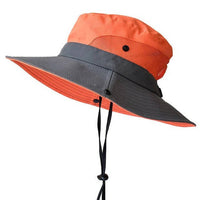 Foldable Wide Brim Sun Hat with Adjustable Chin Strap