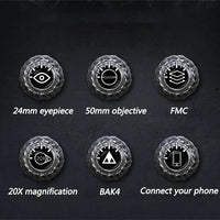 20x Magnification Binoculars with BAK4 Prism and Phone Adapter