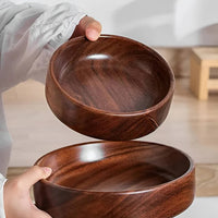 Wood Serving Bowl with for Kitchen and Dining, Set of 2