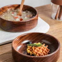 Wood Serving Bowl with for Kitchen and Dining, Set of 2