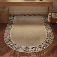 Woven Desk Area Rug with Textured Center Design