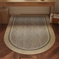Woven Desk Area Rug with Textured Center Design