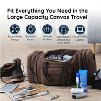 Canvas Travel Duffel Bag with Large Storage Capacity