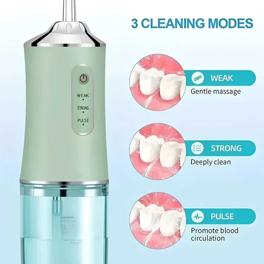 Portable Water Flosser with Removable Tank and 4 Nozzles