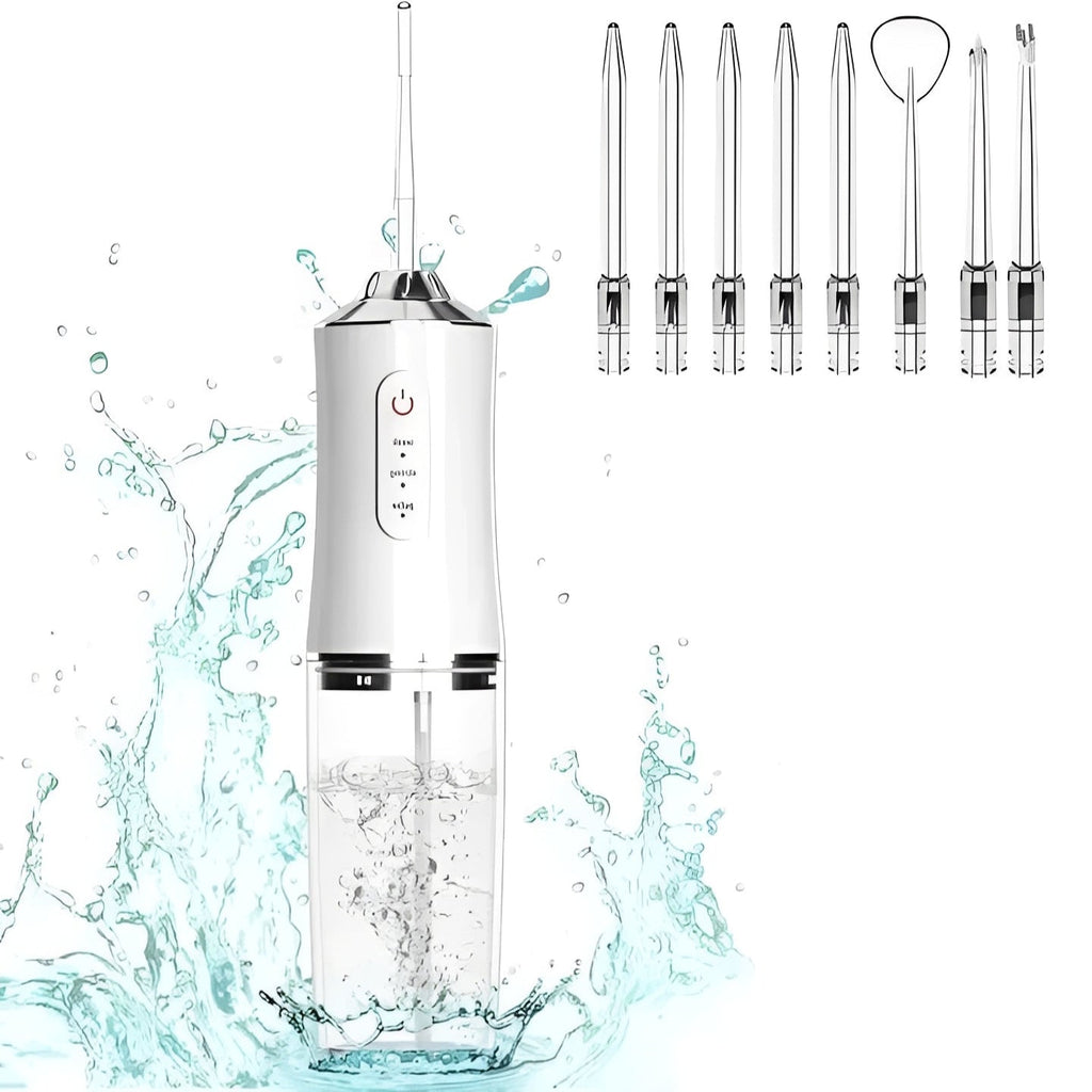 Portable Water Flosser with Removable Tank and 4 Nozzles