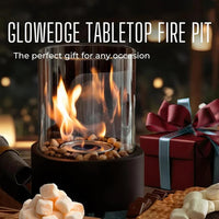 Portable Glass Cylinder Fireplace with Snuffer Tool