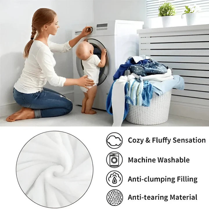 Plush Sofa Blanket with Machine Washable Fabric