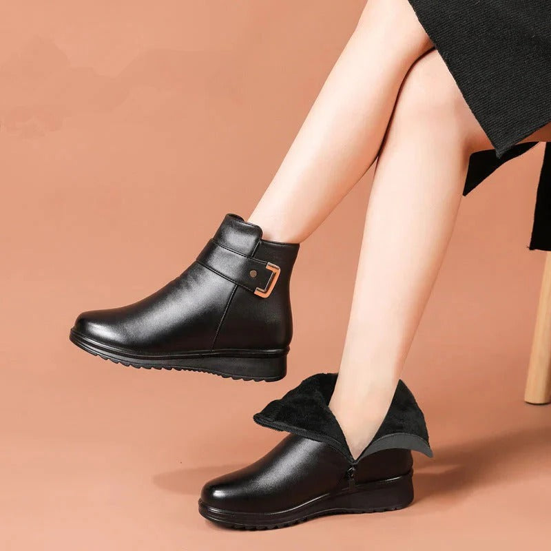 Waterproof Winter Ankle Boots for Women with Non Slip Rubber Sole