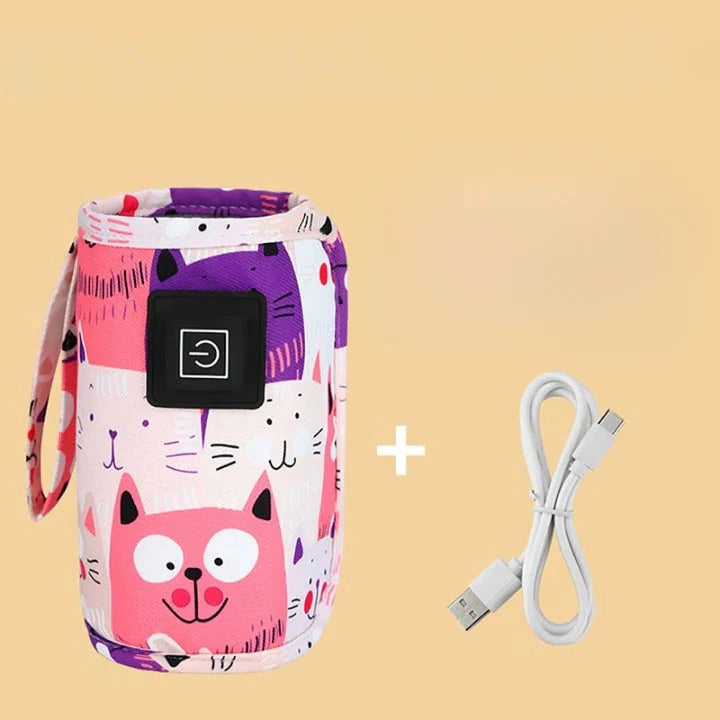 Portable USB Baby Bottle Warmer with 3 Heat Settings for Travel