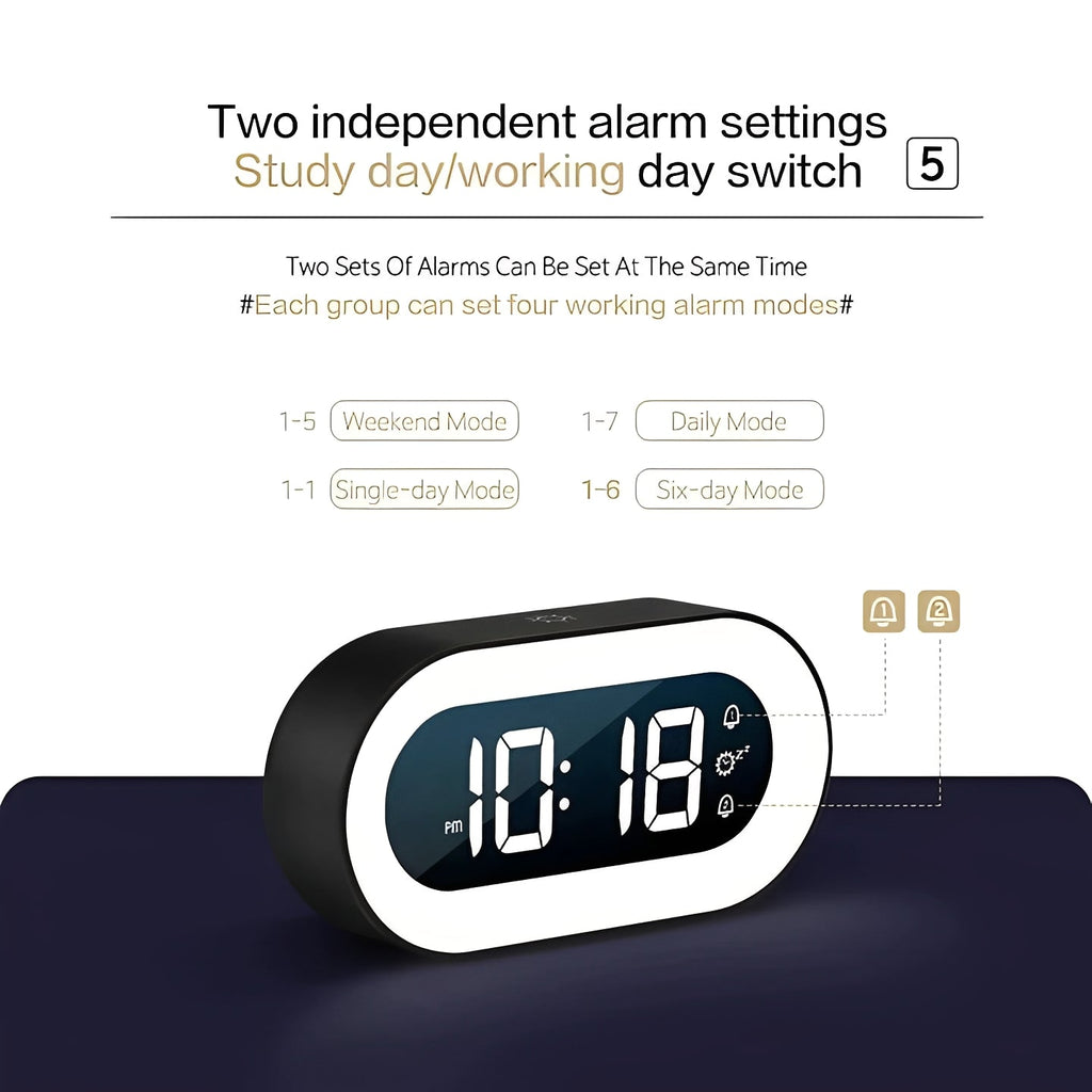 Rechargeable Sunrise Alarm Clock with Dimmable Light and USB C Charging