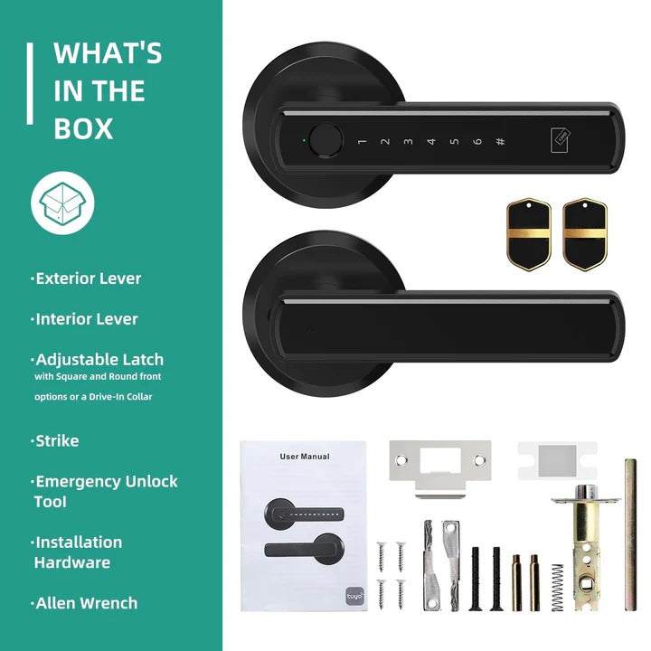 Fingerprint Keypad Smart Door Lock with Integrated Handle