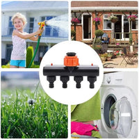 4 Way Garden Hose Splitter for Simultaneous Water Connection