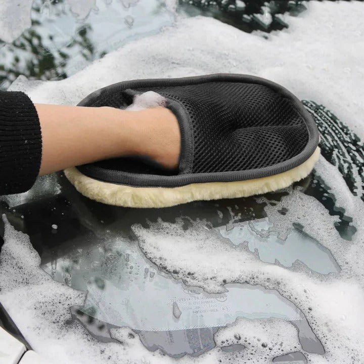 Dual Sided Microfiber Car Cleaning Cloth with Elastic Wristband