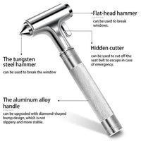Car Emergency Escape Hammer with Seatbelt Cutter, Set of 3