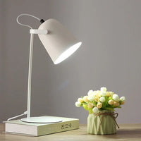 Nordic Iron Bucket Table Lamp with Macaron Color Design