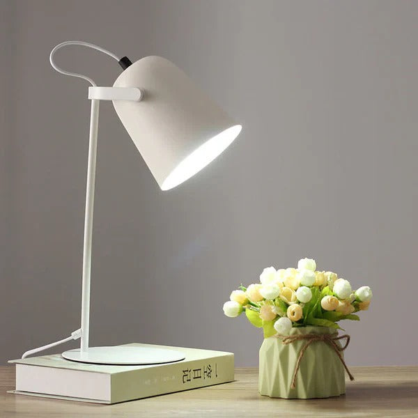 Nordic Iron Bucket Table Lamp with Macaron Color Design