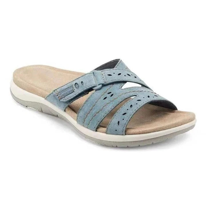 Womens Slip-On Sandals with Cushioned Footbed and Arch Support