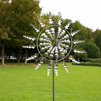 Spinning Metal Windmill with Decorative Garden Design