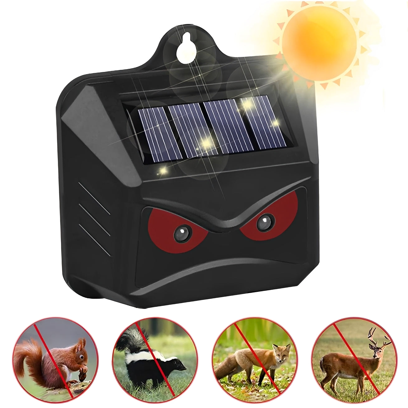 Solar Powered Ultrasonic Animal Repeller, 2 Pack