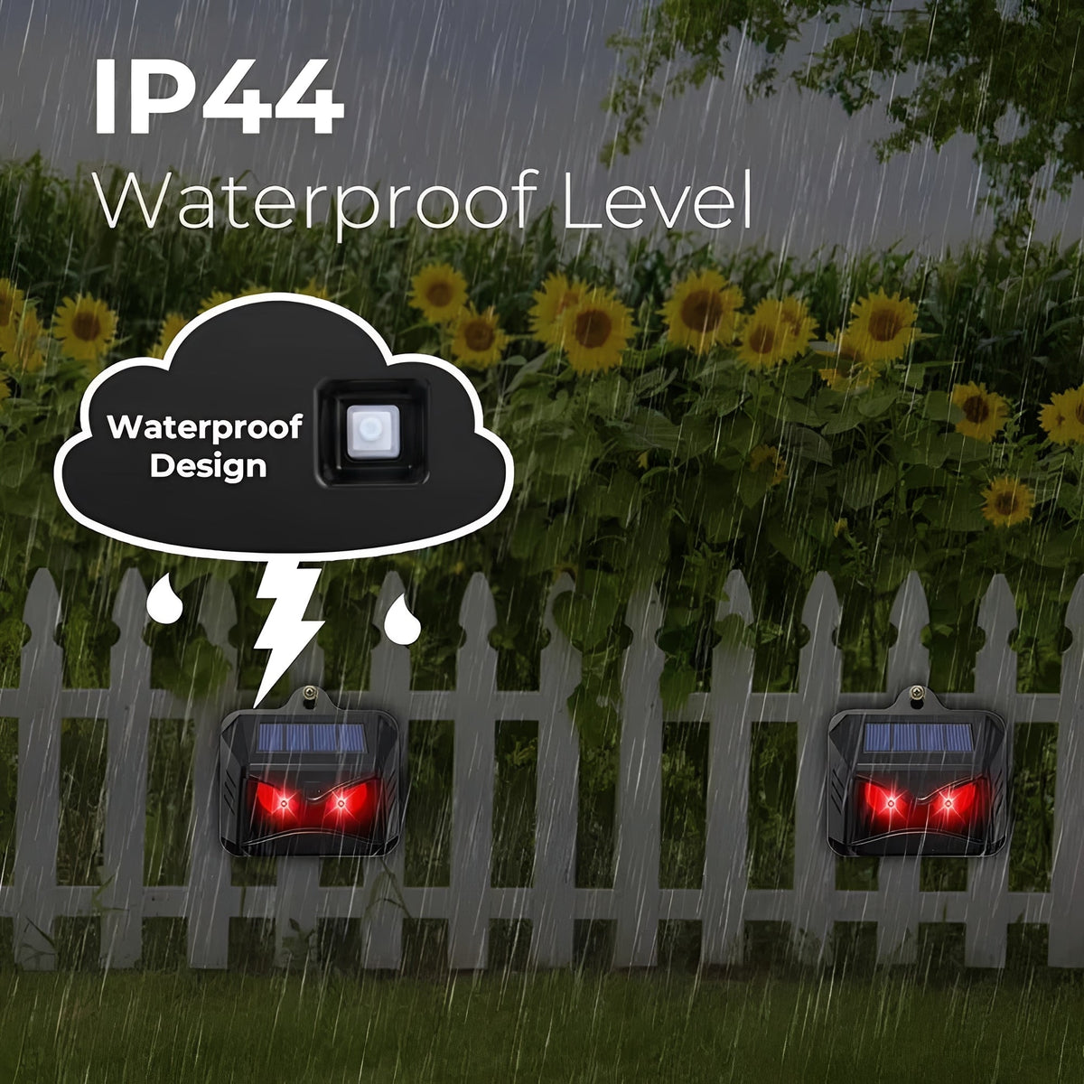 Solar Powered Ultrasonic Animal Repeller, 2 Pack